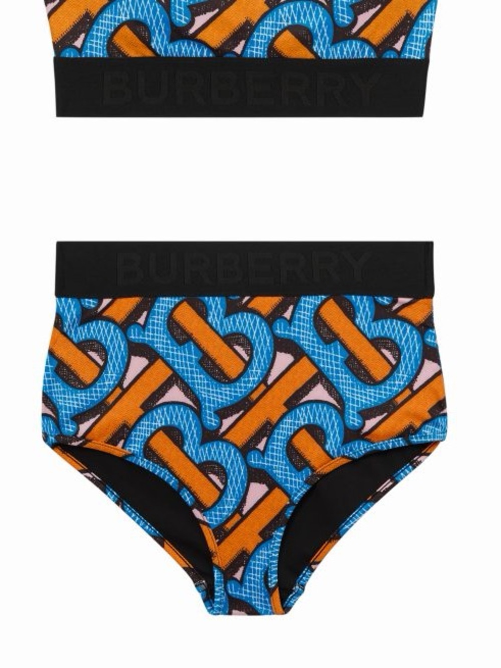 Burberry TB Monogram Blue & Orange Bikini Bottom
